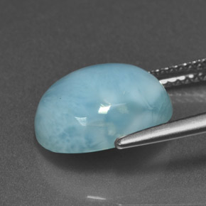 Larimar azul natural 4,80ct, corte oval, opaco