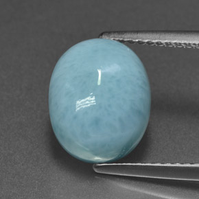 Larimar azul natural 4,71ct, corte oval, opaco
