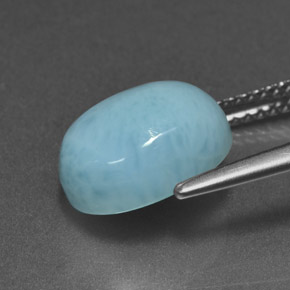 Larimar azul natural 4,71ct, corte oval, opaco