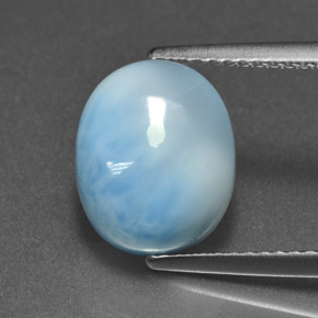 Larimar azul natural 4,80ct, corte oval, opaco