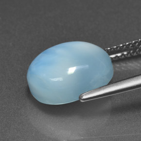 Larimar azul natural 4,80ct, corte oval, opaco