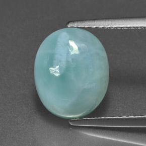 Larimar azul natural 4,70ct, corte oval, opaco