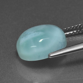 Larimar azul natural 4,70ct, corte oval, opaco