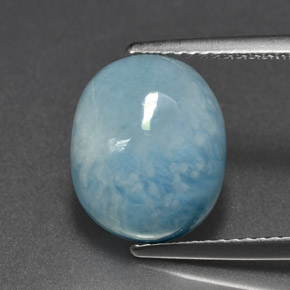 Larimar Azul Natural 5.81ct, Corte Oval, Opaco