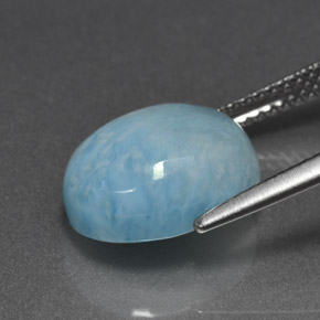 Larimar Azul Natural 5.81ct, Corte Oval, Opaco