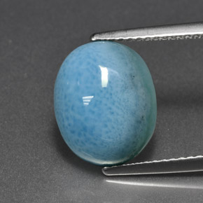 Larimar azul natural 5,04ct, corte oval, opaco