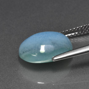 Larimar azul natural 5,04ct, corte oval, opaco