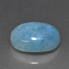 Larimar azul natural 6,88ct, corte oval, opaco