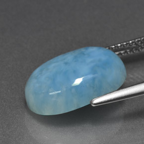Larimar azul natural 6,88ct, corte oval, opaco