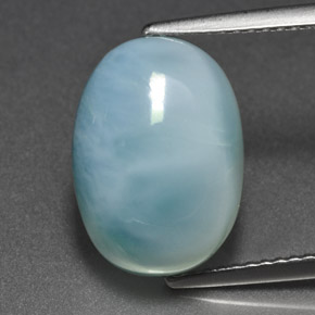 Larimar azul natural 7,96ct, corte oval, opaco