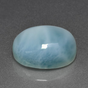 Larimar azul natural 7,96ct, corte oval, opaco