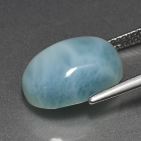 Larimar azul natural 7,96ct, corte oval, opaco
