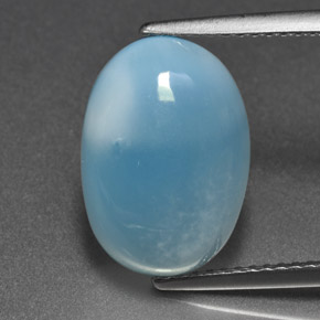 Larimar azul natural 7,11ct, corte oval, opaco