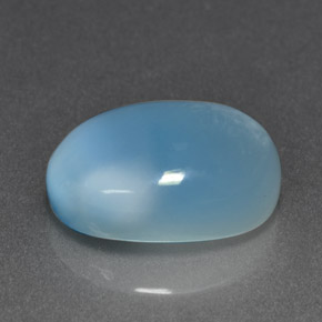 Larimar azul natural 7,11ct, corte oval, opaco