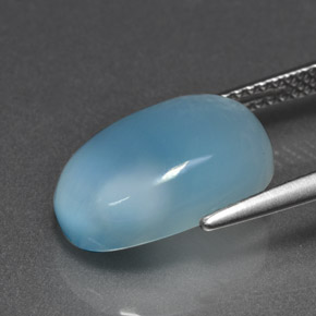 Larimar azul natural 7,11ct, corte oval, opaco