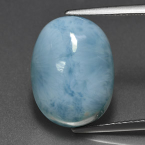 Larimar azul natural 11,25ct, corte oval, opaco