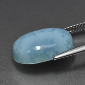 Larimar azul natural 11,25ct, corte oval, opaco