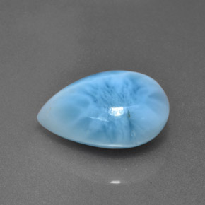 Larimar azul natural 5,87ct, formato de pêra, opaco