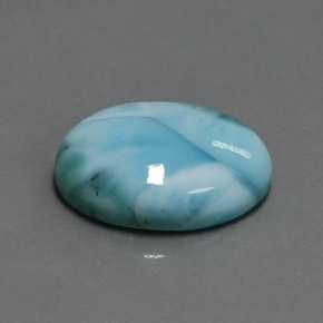 Larimar azul natural 15,22ct, corte oval, opaco
