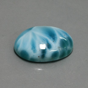 Larimar azul natural 15,87ct, corte oval, opaco