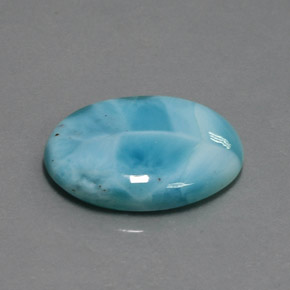 Larimar azul natural 11,74ct, corte oval, opaco