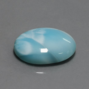 Larimar azul natural 15,80ct, corte oval, opaco