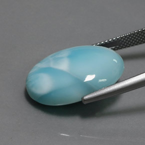 Larimar azul natural 15,80ct, corte oval, opaco