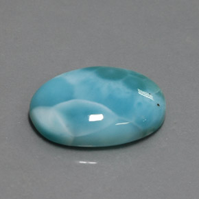 Larimar azul natural 14,23ct, corte oval, opaco