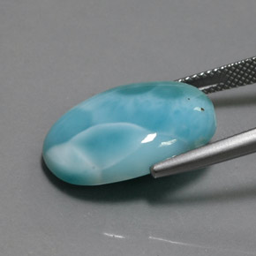 Larimar azul natural 14,23ct, corte oval, opaco