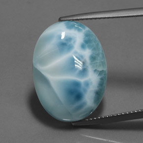 Larimar Azul Natural 15.33ct, Corte Oval, Opaco