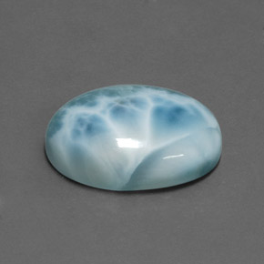 Larimar Azul Natural 15.33ct, Corte Oval, Opaco