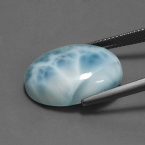 Larimar Azul Natural 15.33ct, Corte Oval, Opaco