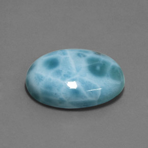 Larimar azul natural 15,77ct, corte oval, opaco