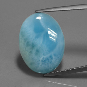 Larimar azul natural 11,45ct, corte oval, opaco