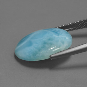 Larimar azul natural 11,45ct, corte oval, opaco