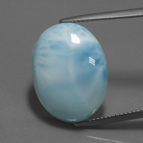 Larimar azul natural 18,16ct, corte oval, opaco