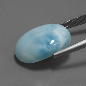 Larimar azul natural 18,16ct, corte oval, opaco