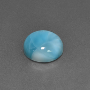 Larimar Azul Natural 6.52ct, Corte Redondo, Opaco