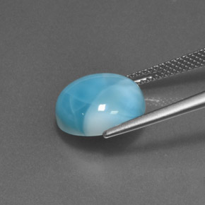 Larimar Azul Natural 6.52ct, Corte Redondo, Opaco