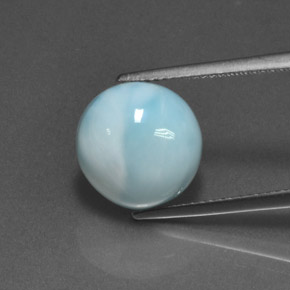 Larimar azul natural 6,93ct, corte redondo, opaco