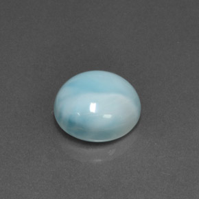 Larimar azul natural 6,93ct, corte redondo, opaco