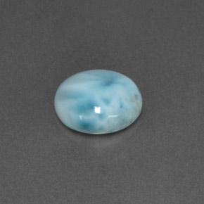 Larimar azul natural 4,57ct, corte redondo, opaco