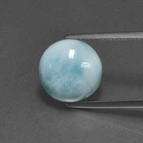 Larimar Azul Natural 5.81ct, Corte Redondo, Opaco
