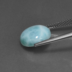 Larimar Azul Natural 5.81ct, Corte Redondo, Opaco