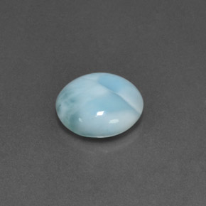 Larimar azul natural 4,55ct, corte redondo, opaco