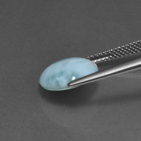 Larimar azul natural 4,55ct, corte redondo, opaco