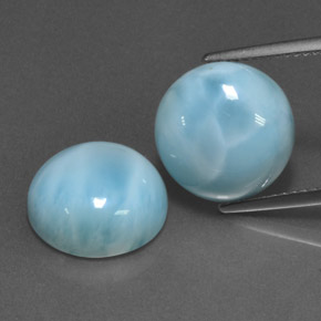 Pedras preciosas de larimar azul natural de  ct, corte redondo, opaco