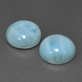 Pedras preciosas de larimar azul natural de  ct, corte redondo, opaco