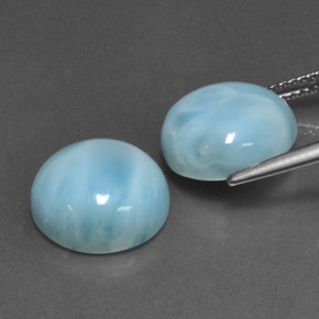 Pedras preciosas de larimar azul natural de  ct, corte redondo, opaco