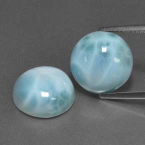 Pedras preciosas de larimar azul natural de  ct, corte redondo, opaco